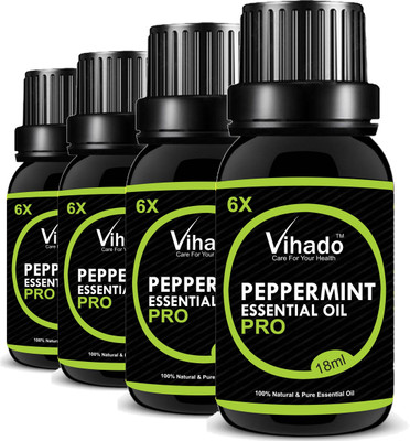 

Vihado Peppermint Essential Oil (18ML) 100% Pure Natural & Therapeutic Grade For Aromatherapy, Skin, Acne & Hair Growth (18 ml) (Pack of 4)(18 ml)