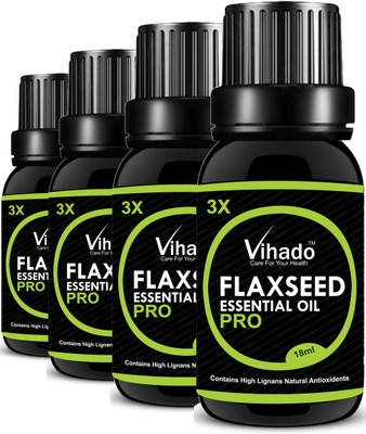 

VIHADO 100% Pure Flax Seed Oil (18 ml) (Pack of 4)(72 ml)