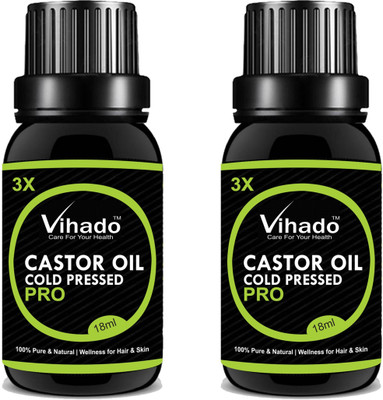 

Vihado Cold-Pressed 100% Pure Castor Oil Hair Oil (18 ml) (Pack of 2)(18 ml)