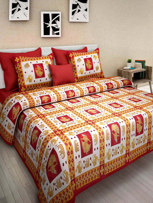 

Ahmedabad Bedding Cotton 180 TC Cotton Double Printed Bedsheet(Pack of 1, Multicolor)