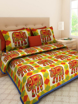 

Ahmedabad Bedding Cotton 180 TC Cotton Double Printed Bedsheet(Pack of 1, Multicolor)