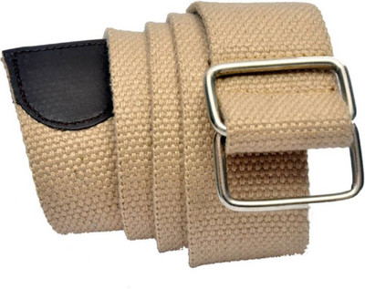 

ASF Men & Women Casual Beige Fabric Reversible Belt, Baige