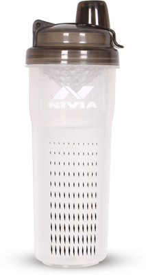 

Nivia Carbonite Sports 560 ml Shaker(Pack of 1, Grey), Clear;grey