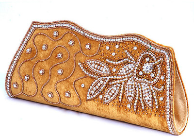 

Abqa Casual, Party Gold Clutch