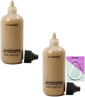 

Ultimate Silicon Puff & Mac Face And Body Liquid Foundation 120ml Set Of 2(Set of 3)