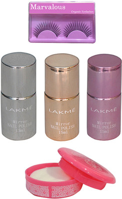 

Marvalous Eyelashes, Lakme Nail Polish Set Of 3, Nail Remover(Set of 5)