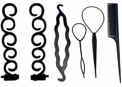 

JAGTEK Hair Combo Set of 6pcs ,4pcs Hair DIY Kit Braid Tools , 2pcs braid tool for New Hair Styling(Set of 6)