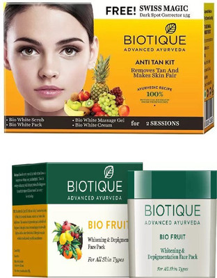 

BIOTIQUE BIO Bio Anti Tan Facial Kit, Bio Fruit Face Pack(Set of 2)