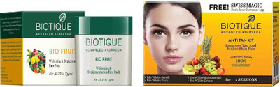 

BIOTIQUE BIO Bio Fruit Face Pack, Bio Anti Tan Facial Kit(Set of 2)