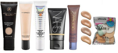 

Ultimate 6 Puff Sets & Mac Select Cover-Up, Lightful SPF30 Tinted Cream, Pure Radiant Tinted Cream, Skin BB, Found De Teint SPF15 Foundation(Set of 6)
