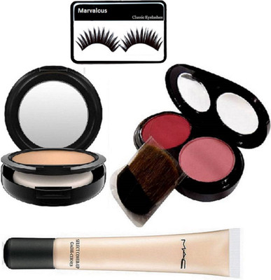 

Marvalous Eyelashes, Select Cover-up Cache Cernes foundation ,Studio Fix Compact with Two Shade Blusher(Set of 4)