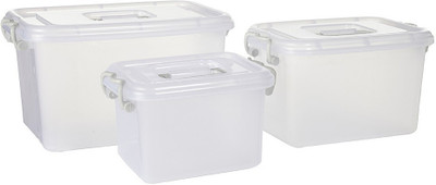 

Howards Set of 3 Multipurpose Storage Box - 6000 ml, 1000 ml, 2300 ml Plastic Grocery Container(Pack of 3, White)