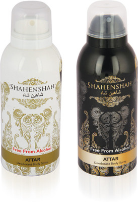 

JBJ Perfumes Shahenshah White + Black (Pack of 2) Deodorant Spray - For Men & Women(250 ml, Pack of 2)