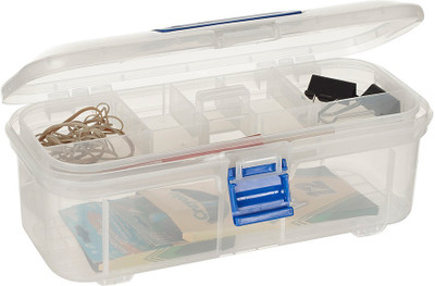 

Howards Storage Box 7 Compartments Plastic Stationery Organiser(White)