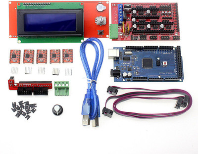 

TECHNOLOGYBAZAR 3D Printer Kit Mega 2560 R3 + A4988 + 2004LCD + RAMPS 1.4 Micro Controller Board Electronic Hobby Kit