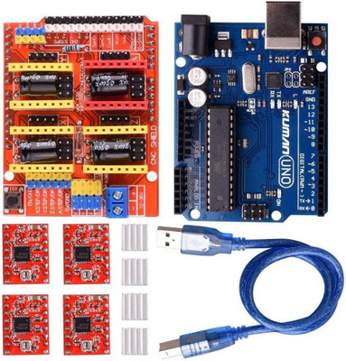 

TECHNOLOGYBAZAR CNC Shield V3.0 + ARDUINO UNO R3 +A4988 Micro Controller Board Electronic Hobby Kit