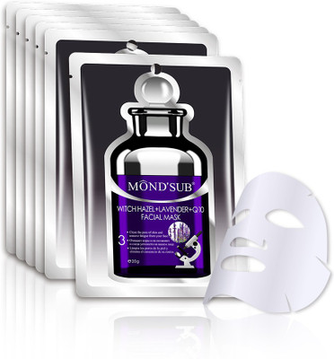 Mondsub MONSDUB WITCH HAZEL + LAVENDER + Q10 FACIAL MASK (20G, PACK OF 6)(120 g)