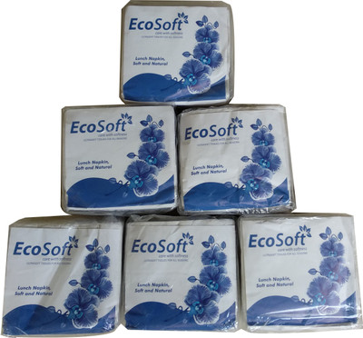 

EcoSoft Premium Quality Table Top Napkins - 100 Serviettes Per Box - Pack Of 6(Pack of 600)