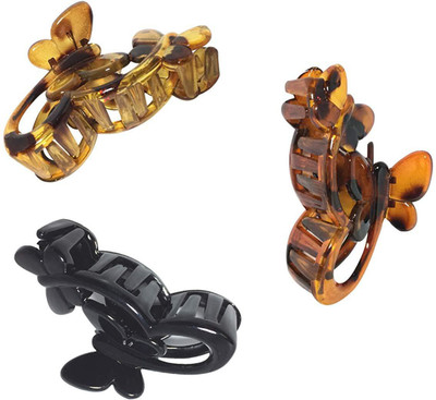 

New Arihant Traders New Arihant Traders- Premium Quality Hair Clutchers/Clips/Claws for Women & Girls (Korean Style-3 pieces) Hair Claw(Brown, Black)