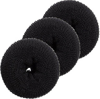 

JAGTEK Hair Donut Pack of 3 | All 3 different sizes (Black) Bun(Black)