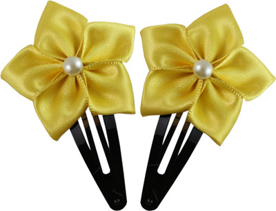 

Threads N Ribbons Yellow Ribbon Flower Hair Clip Tic Tac Clip(Yellow)