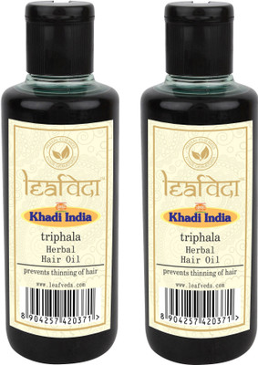 

Leafveda Khadi Leafveda Triphala Hair oil pack of 2-Prevents Thinning of hair Hair Oil(420 ml)