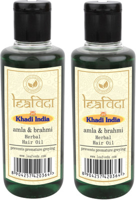 

Khadi Leafveda Amla & Bhramhi Hair Oil pack of 2-Prevents premature greying Hair Oil(420 ml)