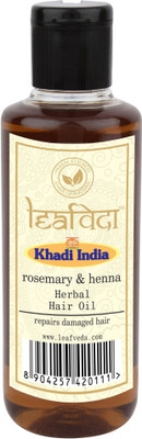 

Leafveda Khadi Leafveda Rosemary & henna Hair Oil-Repairs damaged hair Hair Oil(210 ml)
