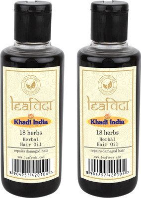 

Leafveda Khadi Leafveda 18 herbs Hair oil pack of 2-Repairs damaged hair Hair Oil(420 ml)
