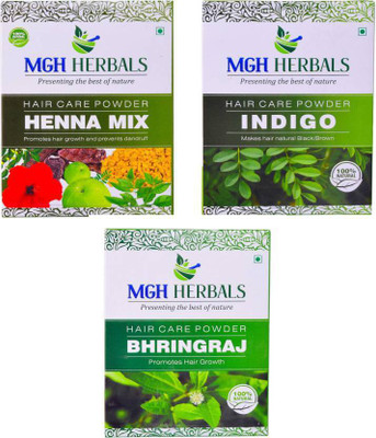 

MGH Herbals Henna Mix, Indigo and Bhingraj Powder Pack of 3 (Each 200gm)(600 g)