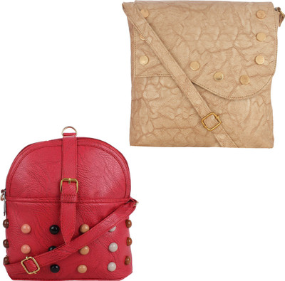 

Element Cart Hand-held Bag(Beige, Red)