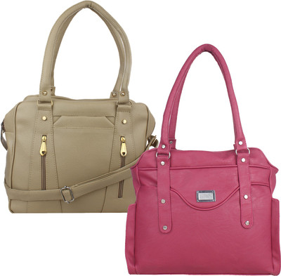

Element Cart Hand-held Bag(Beige, Pink)