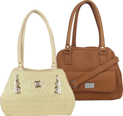 

Element Cart Hand-held Bag(Gold, Brown), Brown;gold