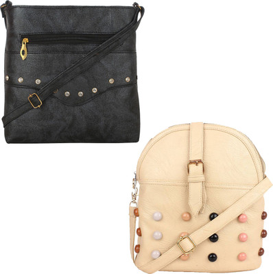 

Element Cart Hand-held Bag(Black, Beige), Beige;black
