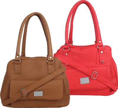 

Element Cart Hand-held Bag(Brown, Red)