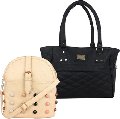 

Fillincart Sling Bag(Black, Beige), Beige;black