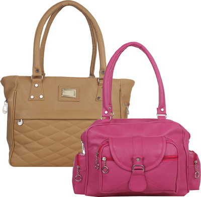 

Element Cart Hand-held Bag(Pink, Brown), Brown;pink