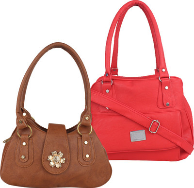

Element Cart Hand-held Bag(Brown, Red)