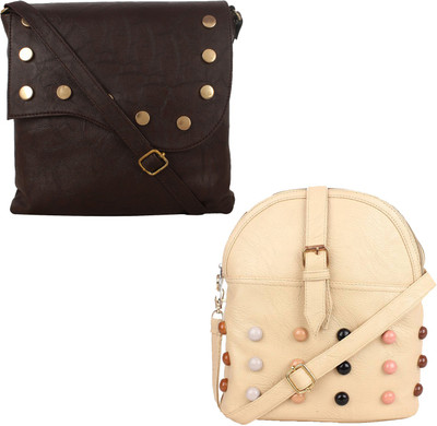 

Element Cart Shoulder Bag(Brown, Beige), Beige;brown