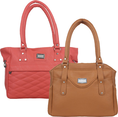 

Element Cart Hand-held Bag(Pink, Brown), Brown;pink