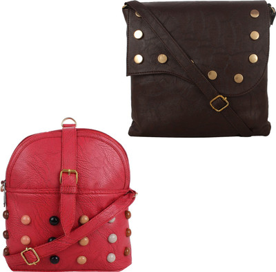 

Element Cart Hand-held Bag(Brown, Red)