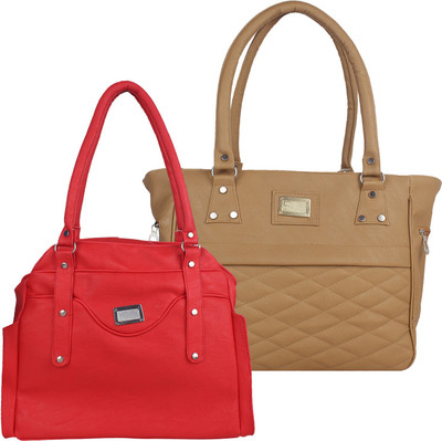 

Element Cart Hand-held Bag(Red, Brown), Brown;red