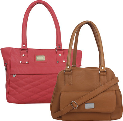 

Element Cart Hand-held Bag(Pink, Brown), Brown;pink