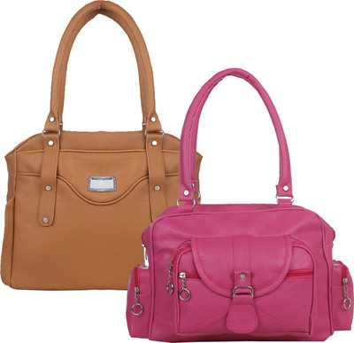 

Element Cart Hand-held Bag(Pink, Brown), Brown;pink
