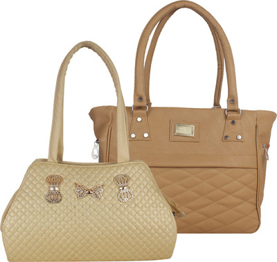 

Element Cart Hand-held Bag(Gold, Brown), Brown;gold