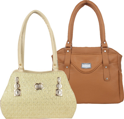 

Element Cart Hand-held Bag(Gold, Brown), Brown;gold