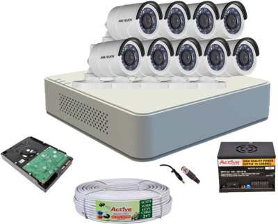 HIKVISION Hikvision 2MP 16CH DS-7A16HQHI-K1 DVR & 2MP Turbo HD DS-2CE1ADOT-IRP OR DS-2CE1ADOT-IRP/ECO Bullet Camera 9 Pcs. With Surveillance Kit Security Camera(2 TB, 16 Channel)