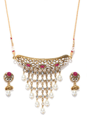 Dhruvi Zinc Jewel Set(Gold)