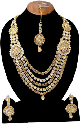 

ZEHRA GEMS MINERALS Alloy Jewel Set(Gold)
