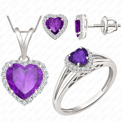 

SilverDew Sterling Silver Jewel Set(Purple)